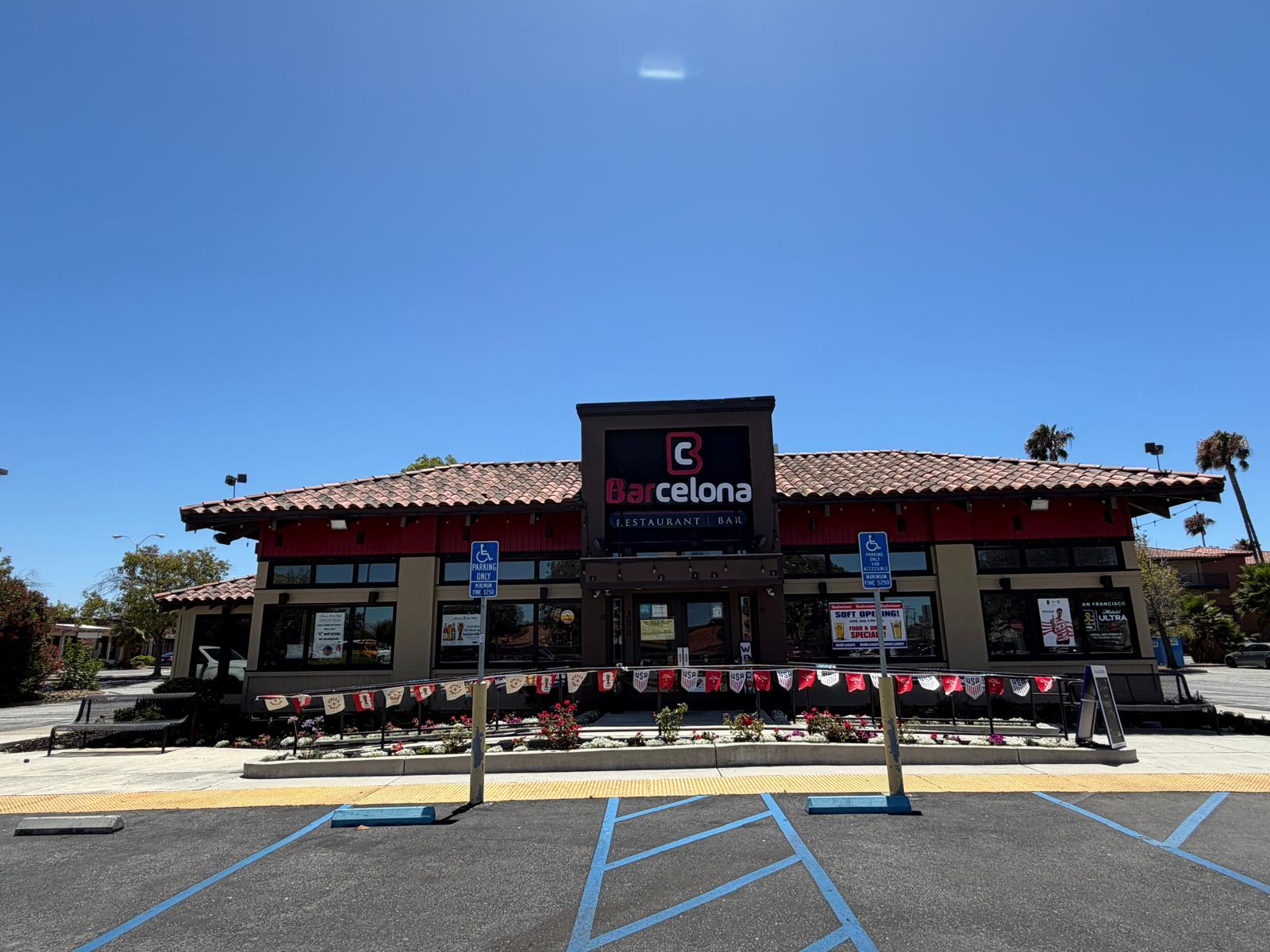 Barcelona Restaurant & Bar storefront on West Calaveras Blvd, Milpitas